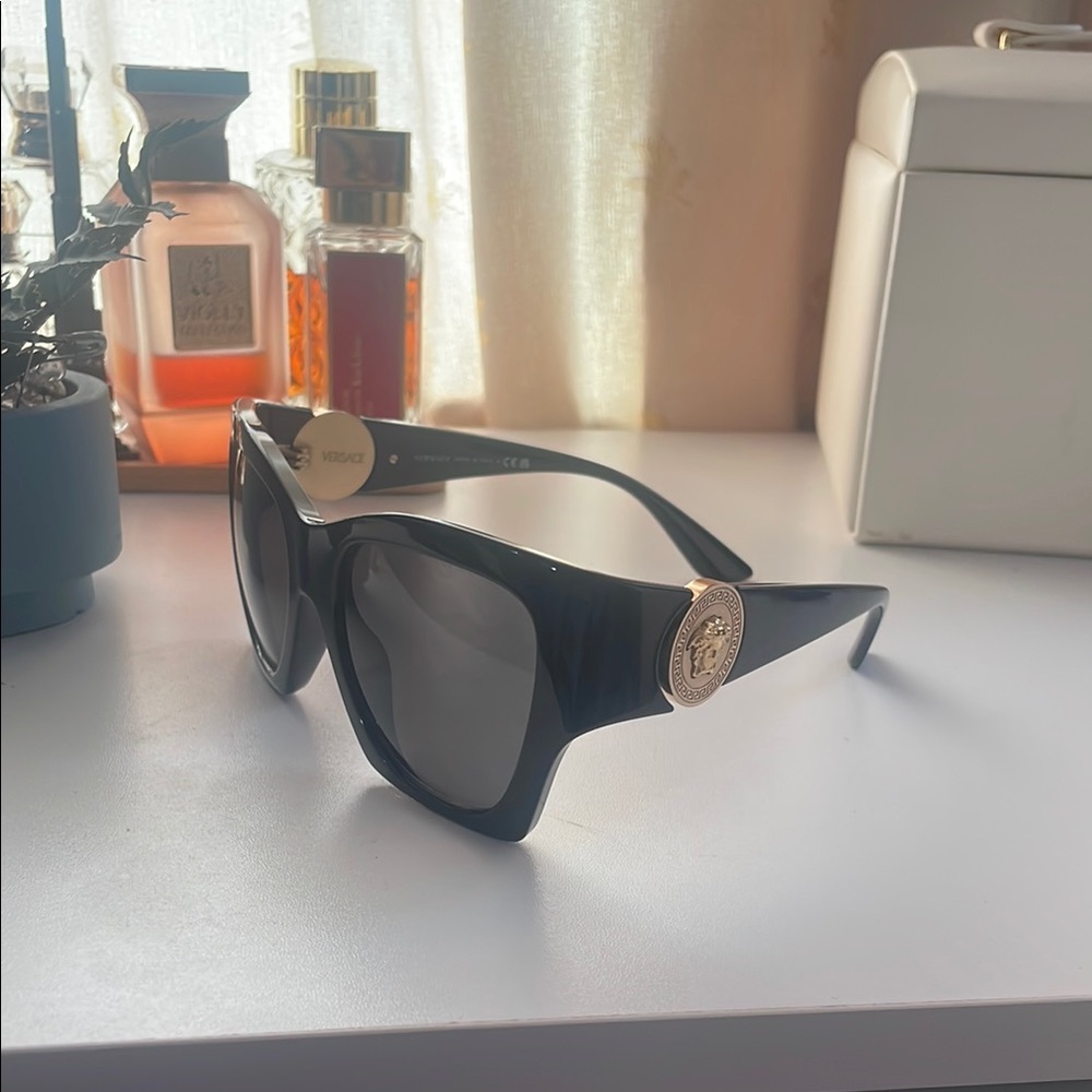 Versace Black Sunglasses with Gold Accent